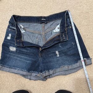 Women's High Rise Curvy Mom Blue Denim Shorts by Aeropostale